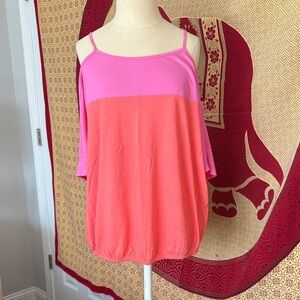 Victoria’s Secret Vibrant Pink and Coral Women's Cold Shoulder Blouse